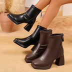 Square Toe Chunky Heel Ankle Boots, photo 2