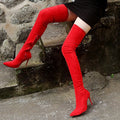Over the Knee Stiletto Boots in red