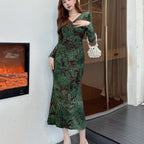 Printed Velvet Mermaid Maxi Dress, photo 1