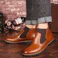 Brogue Chelsea Boots in brown