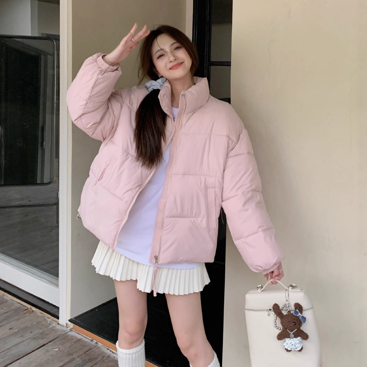 Cropped Stand Collar Puffer Jacket, photo 2