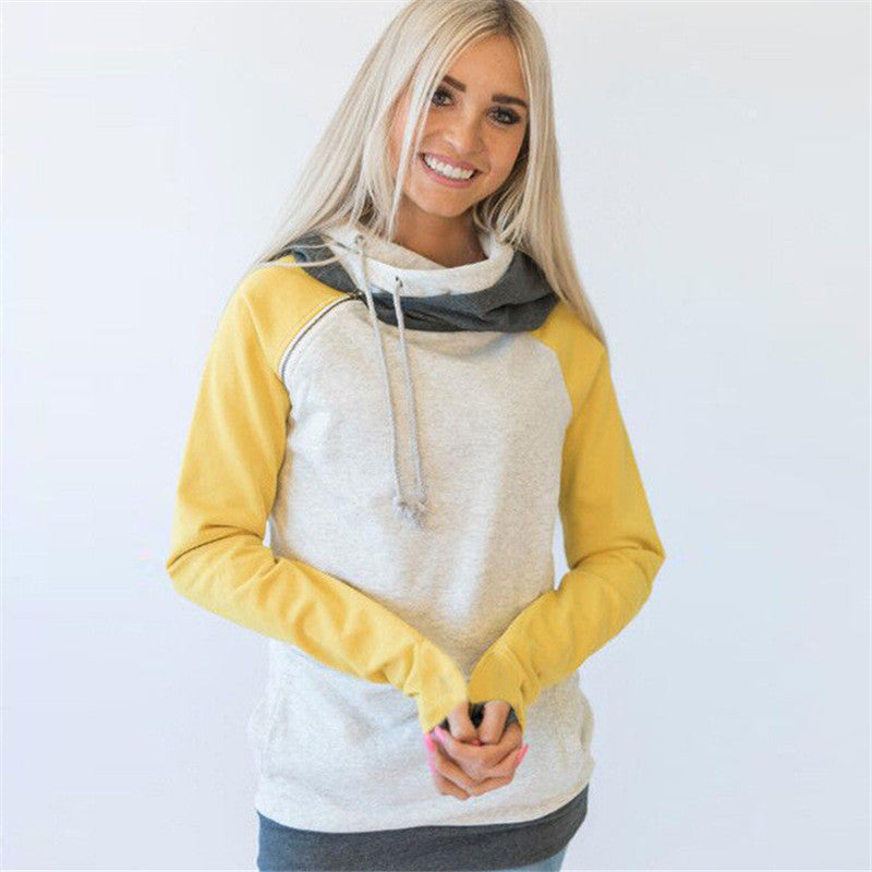 Diagonal Zip Cowl Neck Hoodie, photo 6