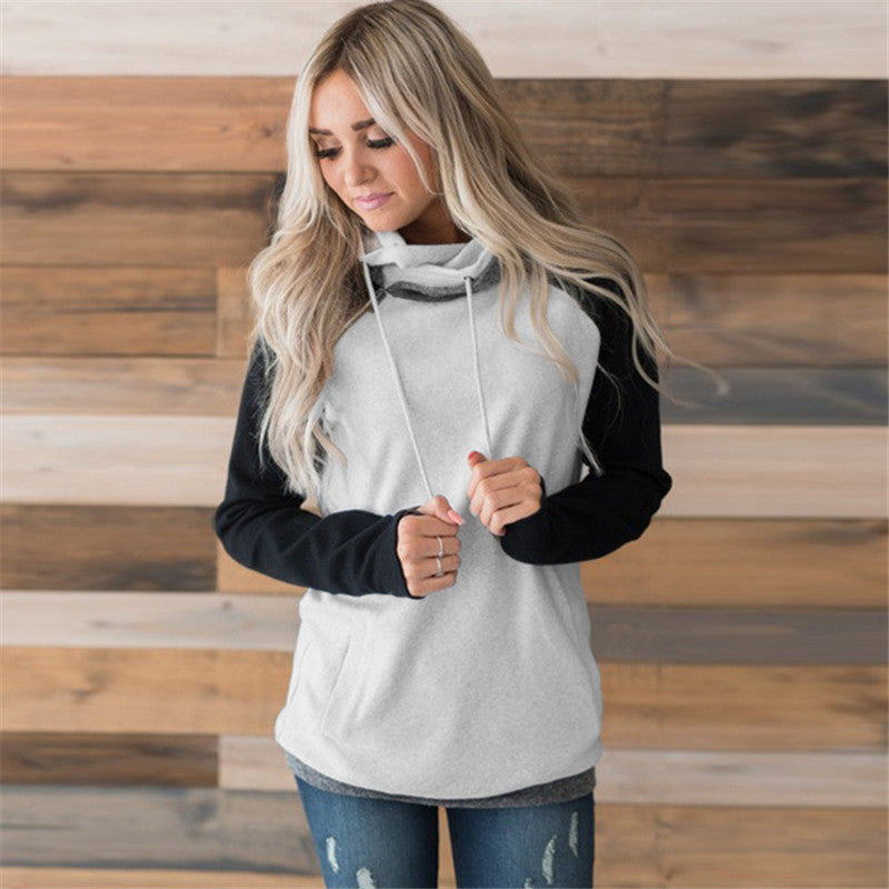 Diagonal Zip Cowl Neck Hoodie, photo 5