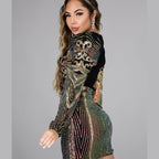 Patterned Sequin Long Sleeve Mini Dress, photo 4