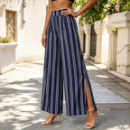 Striped Split Hem Wide Leg Trousers, photo 3