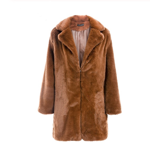 Faux Fur Coat in brown