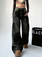 Washed Black Baggy Wide Leg Jeans, photo 2