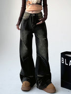 Washed Black Baggy Wide Leg Jeans, photo 1