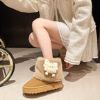 Platform Suede Snow Boots with Fur Cuff, photo 3