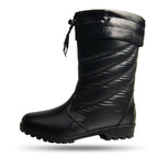 Quilted Lined Mid Calf Wellies in black