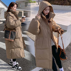Oversized Longline Puffer Coat in khaki