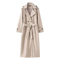 Double-Breasted Maxi Coat in beige