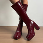 Square Toe Platform Knee High Boots, photo 1