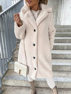 Teddy Coat With Lapels in apricot