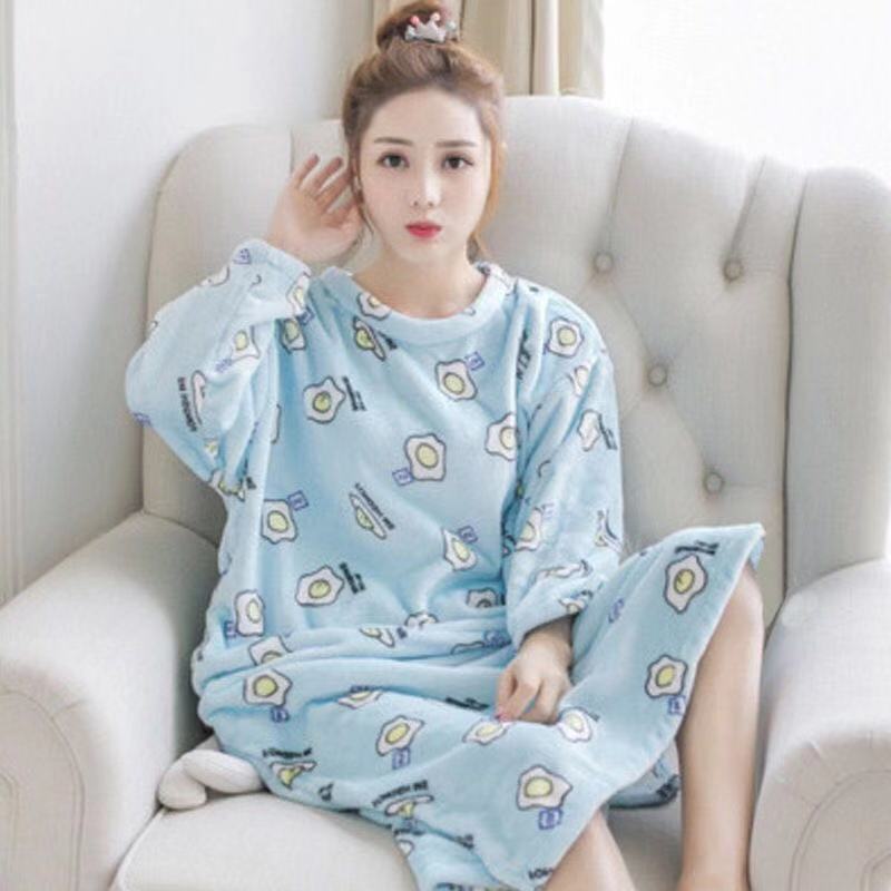 Flannel Nightdress in blue