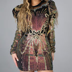 Patterned Sequin Long Sleeve Mini Dress, photo 1
