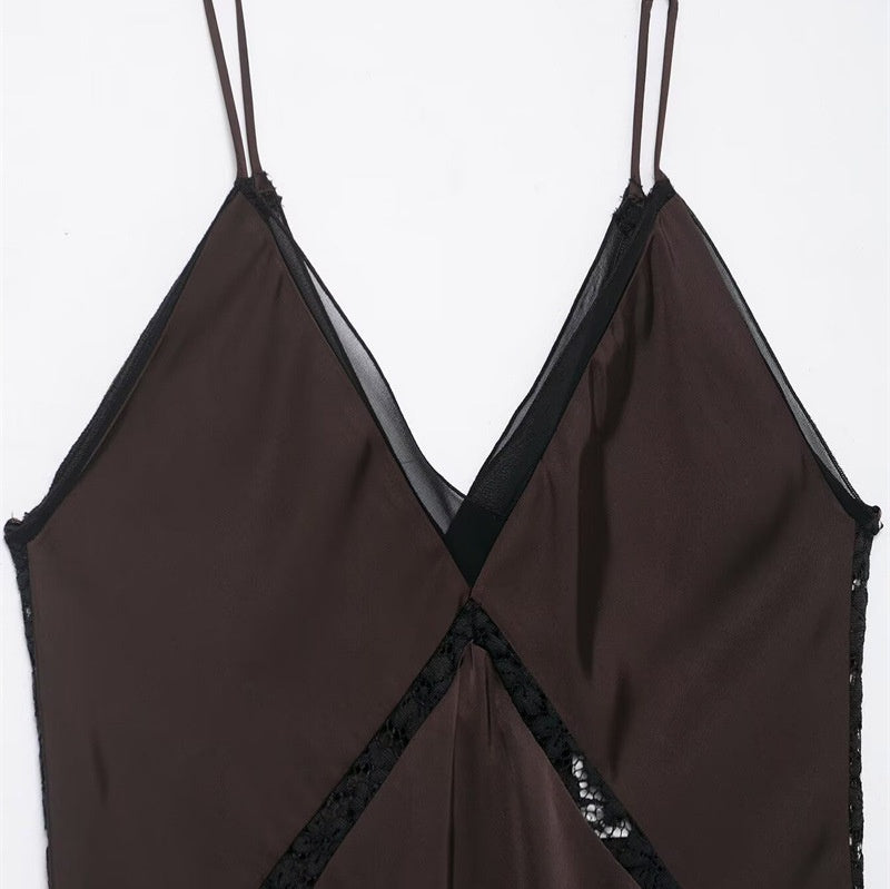 Satin Asymmetric Slip Midi Dress, photo 3