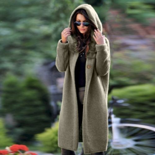 Long Hooded Chunky Knit Cardigan, photo 5