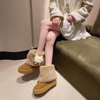 Platform Suede Snow Boots with Fur Cuff, photo 1