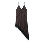 Satin Asymmetric Slip Midi Dress, photo 1