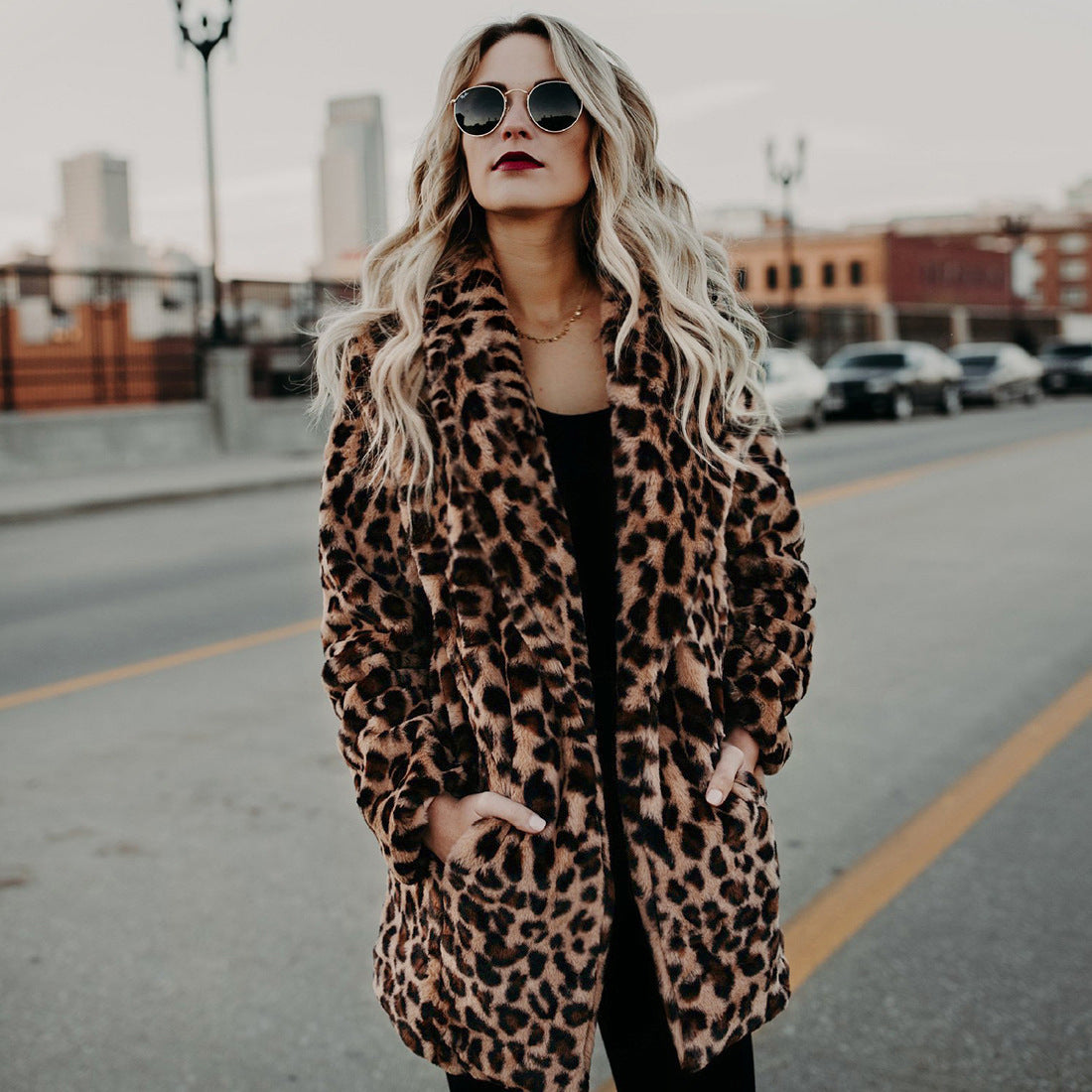 Leopard Print Faux Fur Coat, photo 8