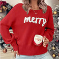 Merry Knit Crew Neck Jumper in red