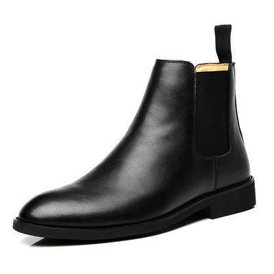 Patent Pointed Chelsea Boots in black