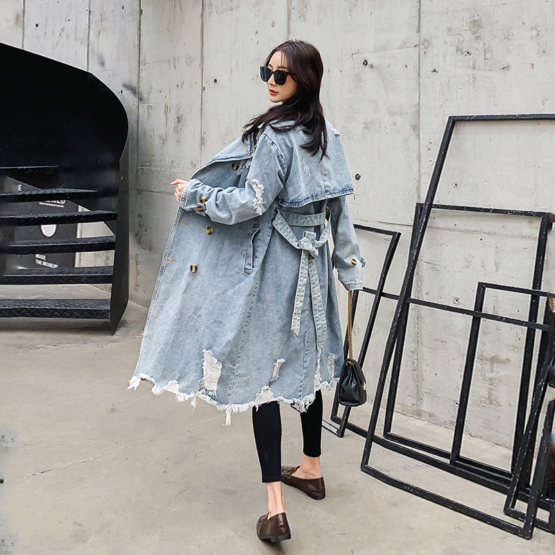 Long Denim Trench Coat, photo 4