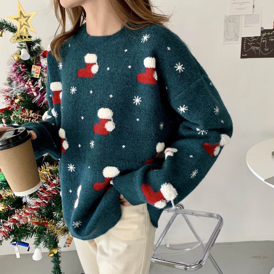 Christmas Knitted Jumper in green