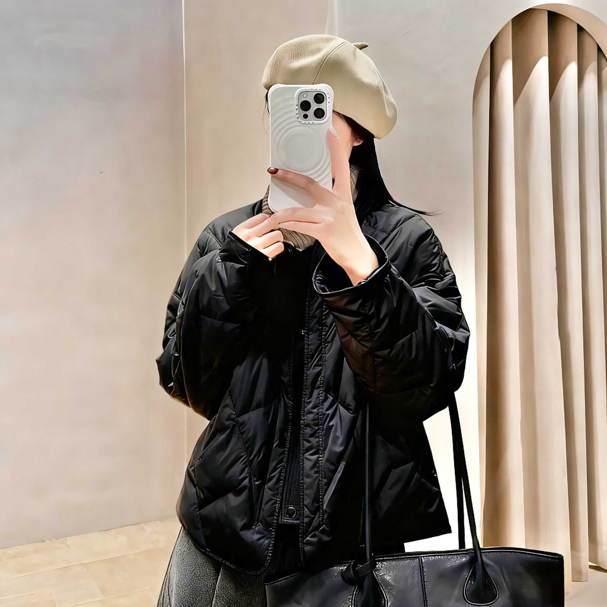 Collarless Quilted Puffer Jacket, photo 5