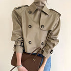 Cropped Trench Jacket in khaki