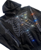 Rhinestone Skeleton Zip Up Hoodie, photo 5