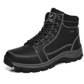 Warm Lined Lace-Up Winter Boots in black
