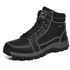 Warm Lined Lace-Up Winter Boots in black