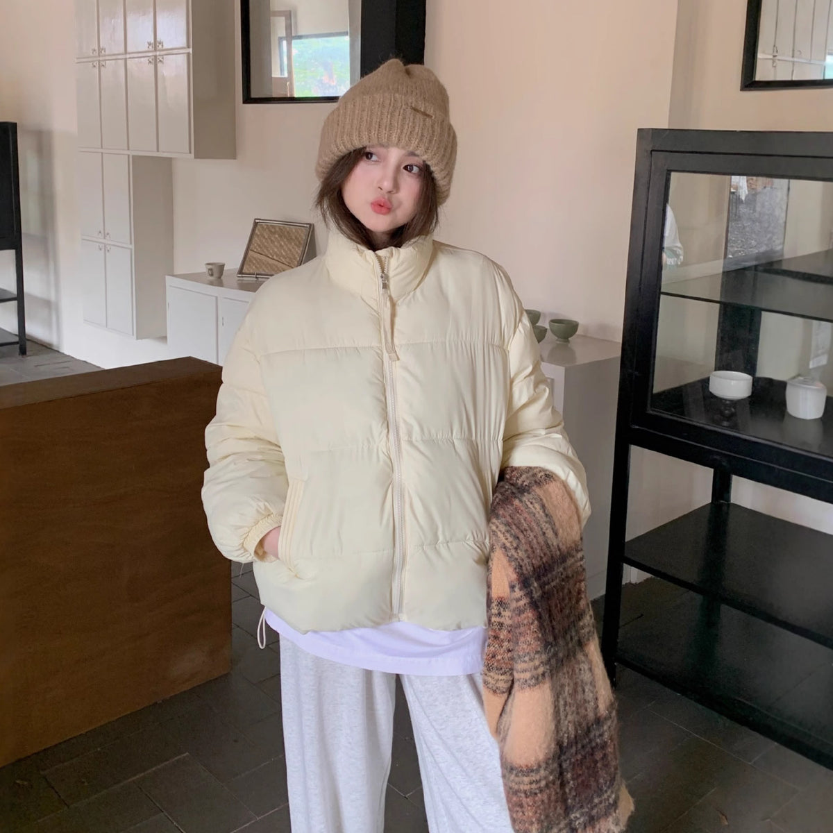 Cropped Stand Collar Puffer Jacket, photo 7