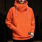 Fleece Lined Pullover Hoodie in orange