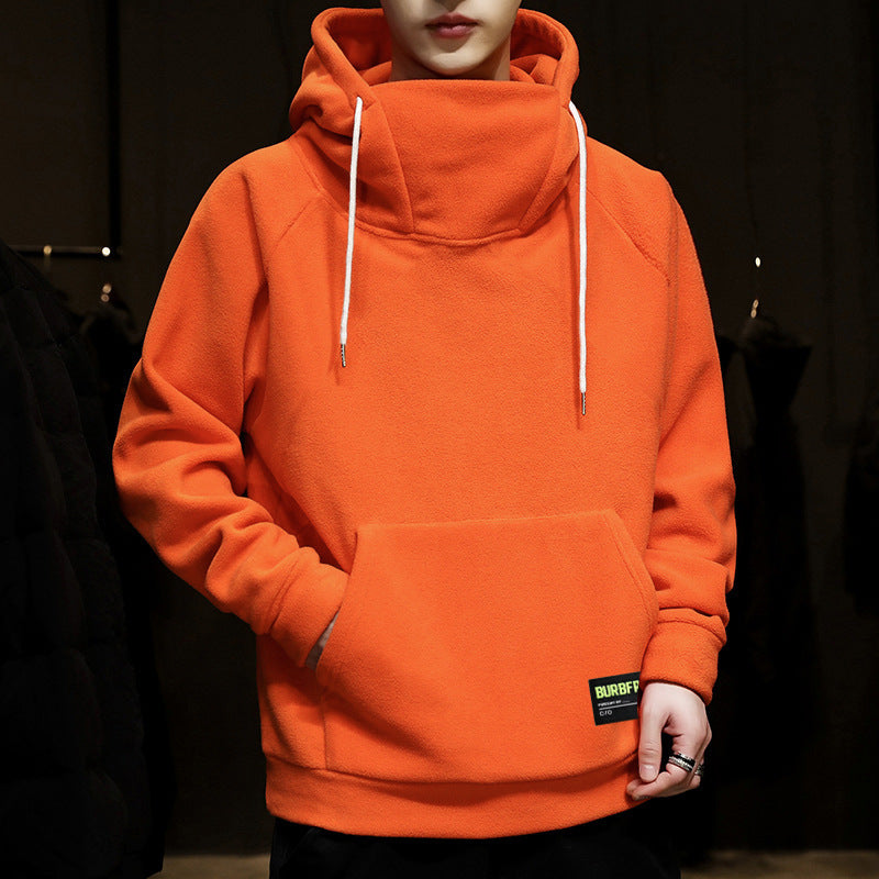 Fleece Lined Pullover Hoodie in orange