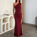 One Shoulder Ruched Maxi Dress, photo 2