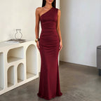 One Shoulder Ruched Maxi Dress, photo 2