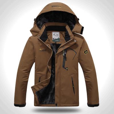 Waterproof Fleece-Lined Ski Jacket in brown