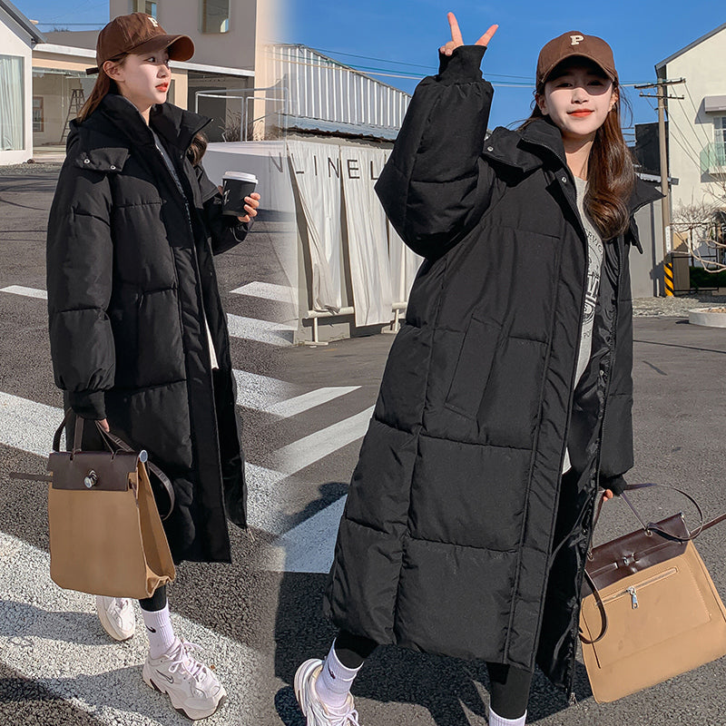 Oversized Longline Puffer Coat in black