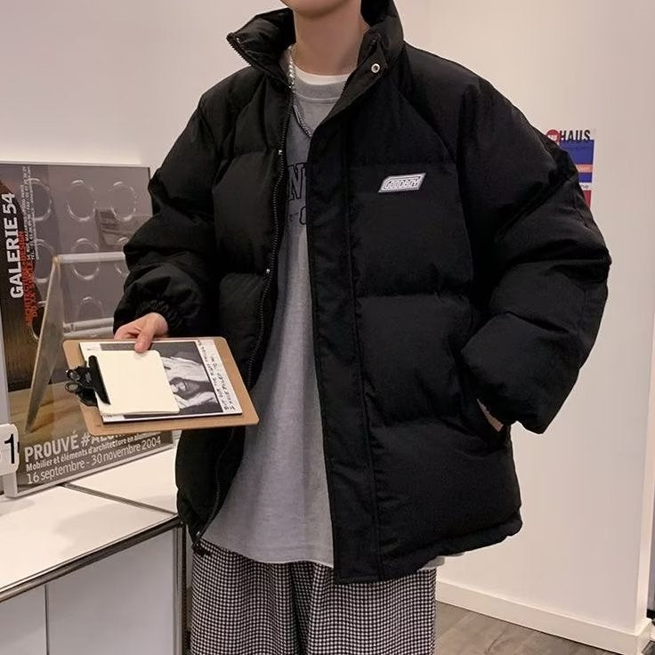 Oversized Puffer Jacket in black