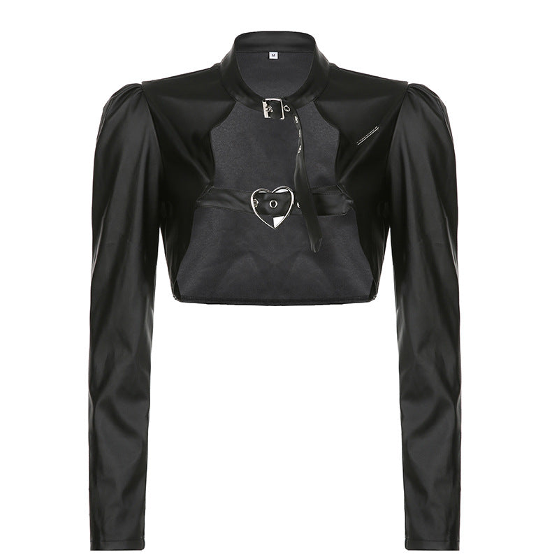 Cropped Faux Leather Biker Jacket, photo 2
