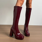 Square Toe Platform Knee High Boots, photo 4