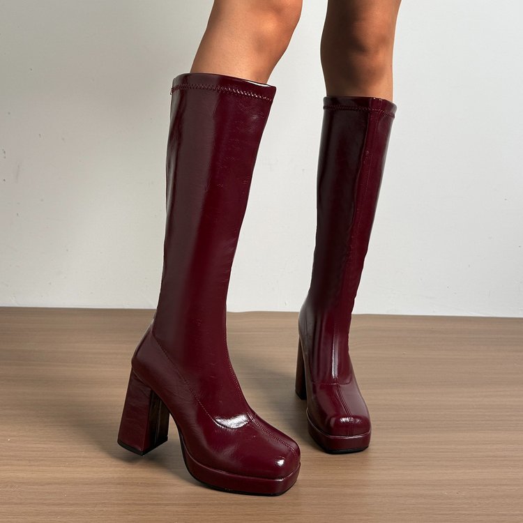 Square Toe Platform Knee High Boots, photo 4
