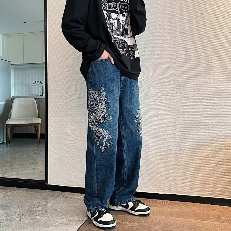 Dragon Embroidered Baggy Jeans, photo 4