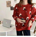 Christmas Knitted Jumper in red
