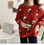 Christmas Knitted Jumper in red
