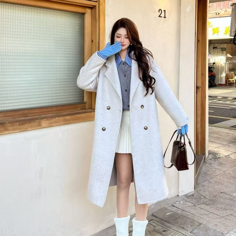 Double-Faced Wool Coat in white