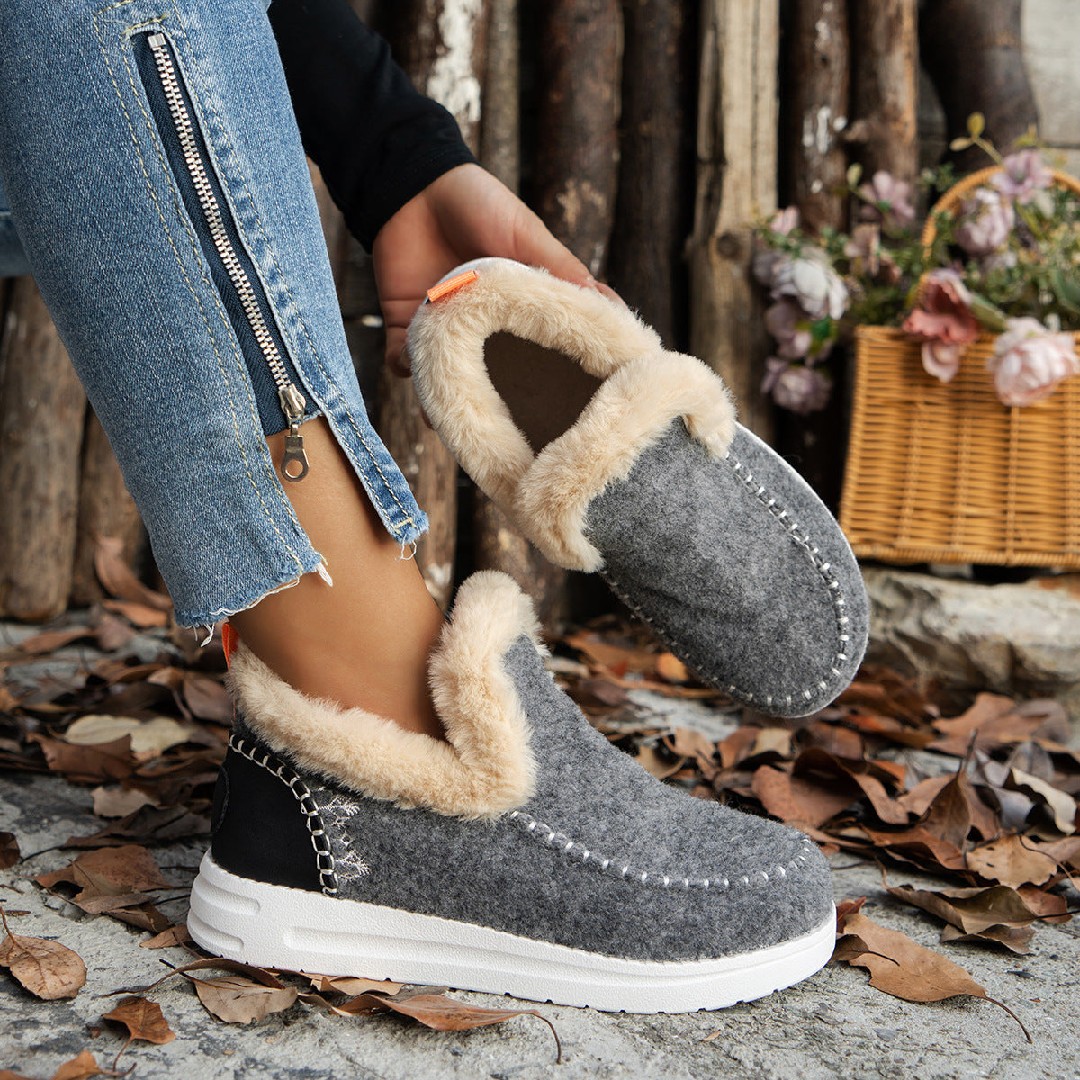 Fur Lined Suede Ankle Snow Boots, photo 5